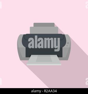 Photo printer icon. Flat illustration of photo printer vector icon for web design Stock Vector
