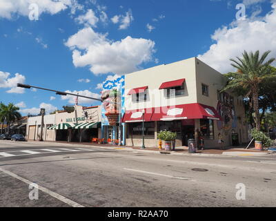 Miami, Florida 10-21-2018 Street scene on Calle Ocho - Eigth Street - in Miami's Little Havana. Stock Photo