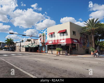 Miami, Florida 10-21-2018 Street scene on Calle Ocho - Eigth Street - in Miami's Little Havana. Stock Photo