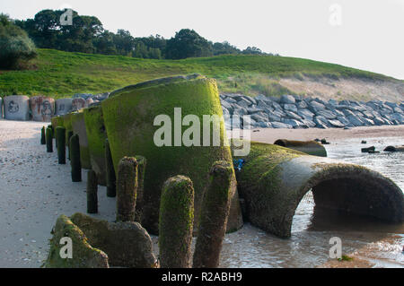 Decaying Concrete on the Beach Stock Photo