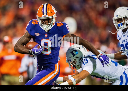 Clemson Tigers wide receiver Justyn Ross (8) during the NCAA college football game between Duke and Clemson on Saturday November 17, 2018 at Memorial Stadium in Clemson, SC. Jacob Kupferman/CSM Stock Photo