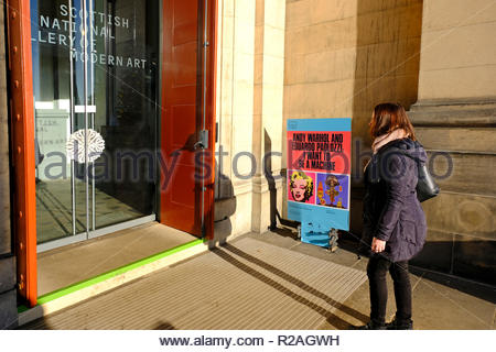 Edinburgh, United Kingdom. 18th November, 2018.  Andy Warhol and Eduardo Paolozzi exhibition at the Scottish National Gallery of Modern Art two in Edinburgh, Scotland.  The exhibition is called: I want to be a Machine, and runs from the 17th November 2018 - 2nd June 2019. Credit: Craig Brown/Alamy Live News. Stock Photo