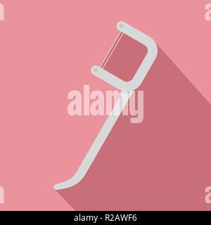 White toothpick floss icon. Flat illustration of white toothpick floss vector icon for web design Stock Vector