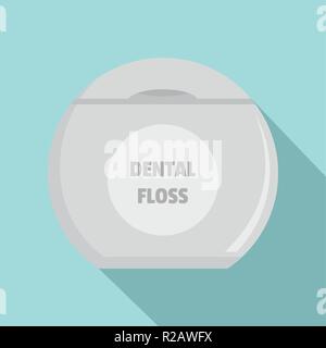 New dental floss icon. Flat illustration of new dental floss vector icon for web design Stock Vector