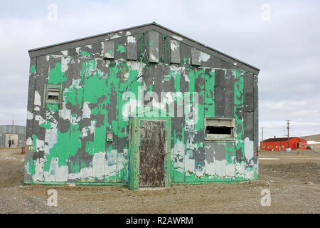 Storage Building in the Inuit Community of Resolute Bay, Baffin Island, Canada Stock Photo