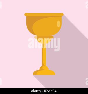 Gold cup jewish icon. Flat illustration of gold cup jewish vector icon for web design Stock Vector