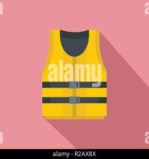 Kayak vest icon. Flat illustration of kayak vest vector icon for web design Stock Vector