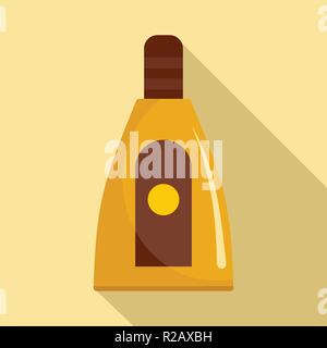 Sun lotion icon. Flat illustration of sun lotion vector icon for web design Stock Vector