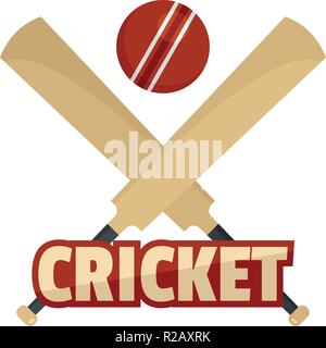 Trendy cricket logo. Flat illustration of trendy cricket vector logo for web design isolated on white background Stock Vector