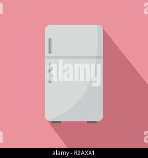 Retro fridge icon. Flat illustration of retro fridge vector icon for web design Stock Vector