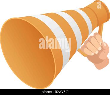 Road cone speaker icon. Isometric of road cone speaker vector icon for web design isolated on white background Stock Vector