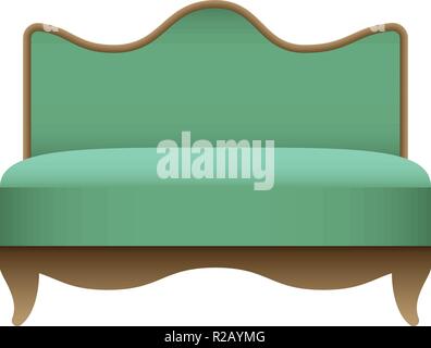 Royal green sofa mockup. Realistic illustration of royal green sofa vector mockup for web design isolated on white background Stock Vector