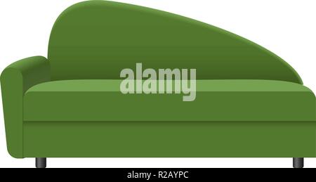 Modern green sofa mockup. Realistic illustration of modern green sofa vector mockup for web design isolated on white background Stock Vector