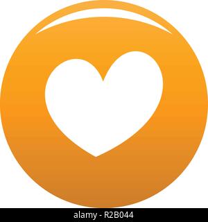 Fiery heart icon. Simple illustration of fiery heart vector icon for any design orange Stock Vector