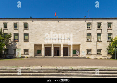 Tirana, Albania- 01 July 2014: Polytechnic University of Tirana, public university. Tirana is the capital and most populous city of Albania. Stock Photo