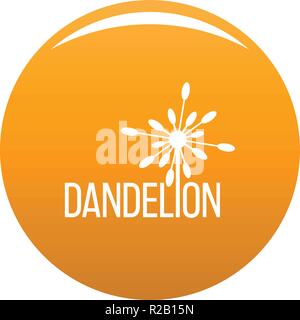 Yellow dandelion logo icon. Simple illustration of yellow dandelion vector icon for any design orange Stock Vector