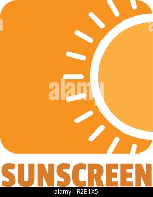 Sunscreen logo. Flat illustration of sunscreen vector logo for web design Stock Vector