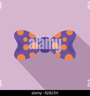 Bow tie orange circle icon. Flat illustration of bow tie orange circle vector icon for web design Stock Vector