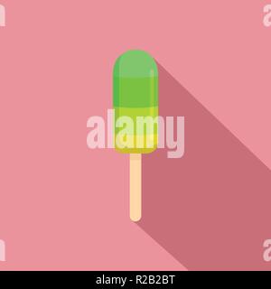 Lime ice cream icon. Flat illustration of lime ice cream vector icon for web design Stock Vector