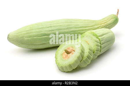 Armenian yard long cucumbers isolated on white Stock Photo