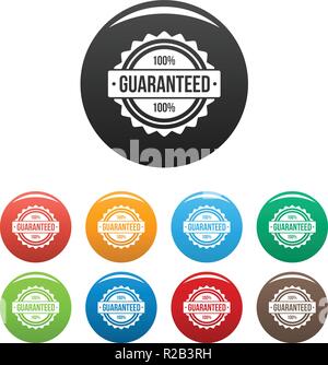 Guaranteed logo. Simple illustration of guaranteed vector icons set color isolated on white Stock Vector