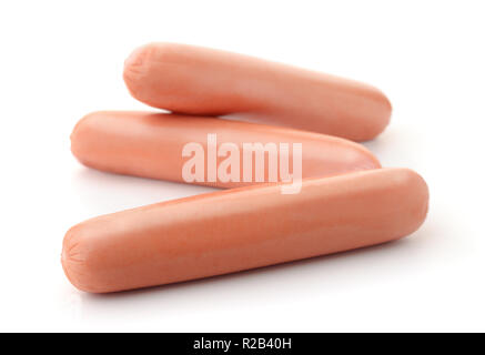 Hot dog sausages  isolated on white Stock Photo