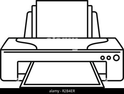 Jet printer icon. Outline illustration of jet printer vector icon for web design isolated on white background Stock Vector