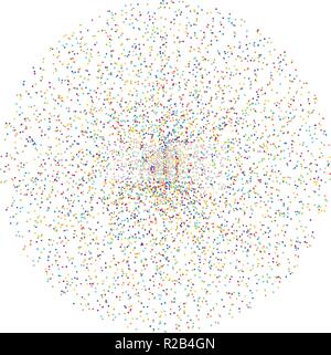 vector colorful dots in circle form. abstract radial shape. dotted background illustration. decorative dot design texture Stock Vector