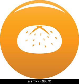 Bun icon. Simple illustration of bun vector icon for any design orange Stock Vector