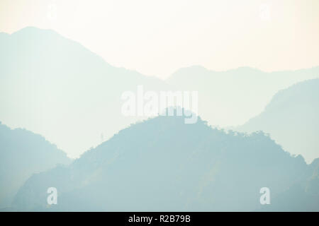 Wonderful green peaks of some mountains in Rishikesh, India Stock Photo