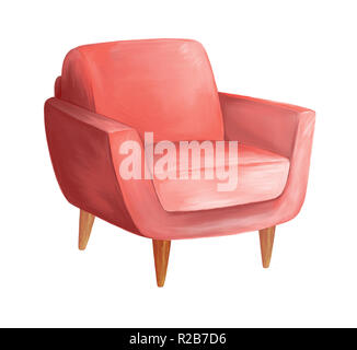 Sketch chair. Armchair isolated on white background. Stock Photo