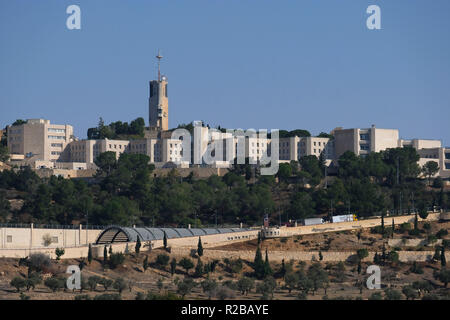 View of the Hebrew University of Jerusalem, Israel's second-oldest university, established in 1918 situated on Mount Scopus, Jerusalem Israel Stock Photo