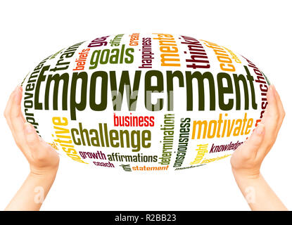 Empowerment word cloud hand sphere concept on white background. Stock Photo