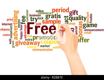 Free word cloud hand writing concept on white background. Stock Photo