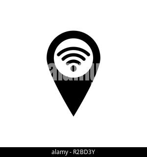 Vector illustration, flat design Map makerwifi Stock Vector