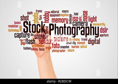 Stock Photography word cloud hand writing concept on white background ...