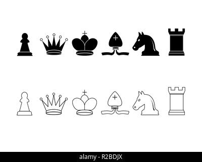 Vector illustration, flat design Chess pieces Stock Vector