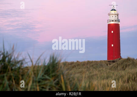Eierland Lighthouse on the northernmost tip of the Dutch island of Texel Stock Photo
