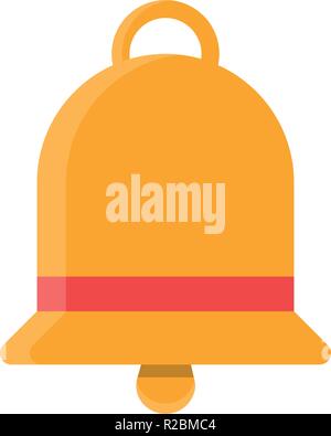 Bell flat icon, notifications icon on a white background Stock Vector