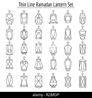 Line islamic lanterns Stock Vector