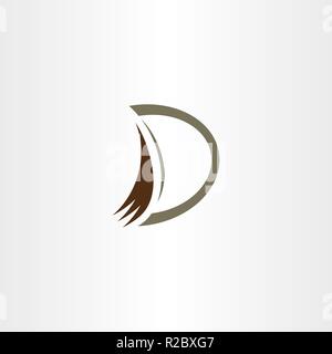 excavator bucket vector digger logo letter d Stock Vector