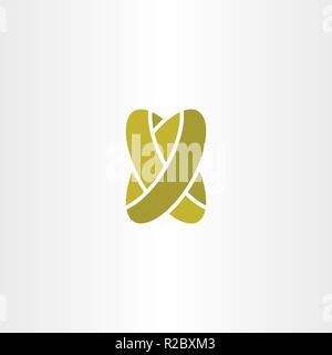 golden wedding rings letter x vector logo Stock Vector