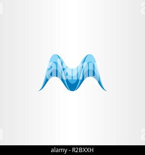 m logo letter water waves icon vector Stock Vector
