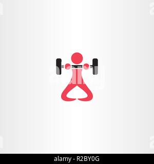 man lifting weights bodybuilder logo vector Stock Vector