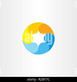 o letter logo vector water wave and sun Stock Vector