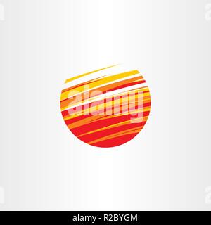 red fire planet globe logo vector icon Stock Vector