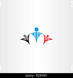 teamwork people m logo letter vector design Stock Vector