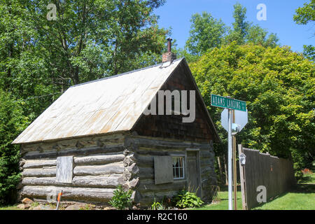 Log Cabin Grand Isle Vermont United States Stock Photo