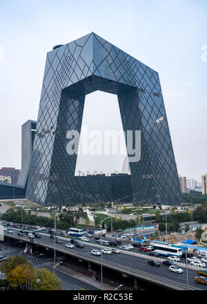 CMG HQ buildings in City Business District in Beijing Stock Photo