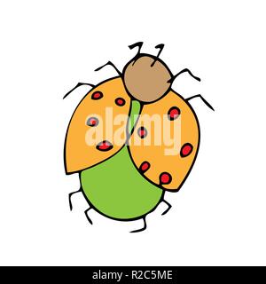 Big cute Freehand linear hand drawn picture logo sketchy in art retro scribble style pen on paper. View closeup macro detail with space for text Stock Vector